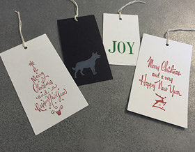Blizzard Letterpress Christmas gift tags